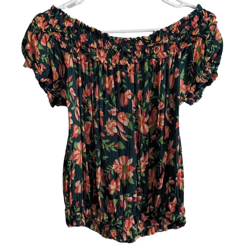 EUC Free People Floral Off-Shoulder Top